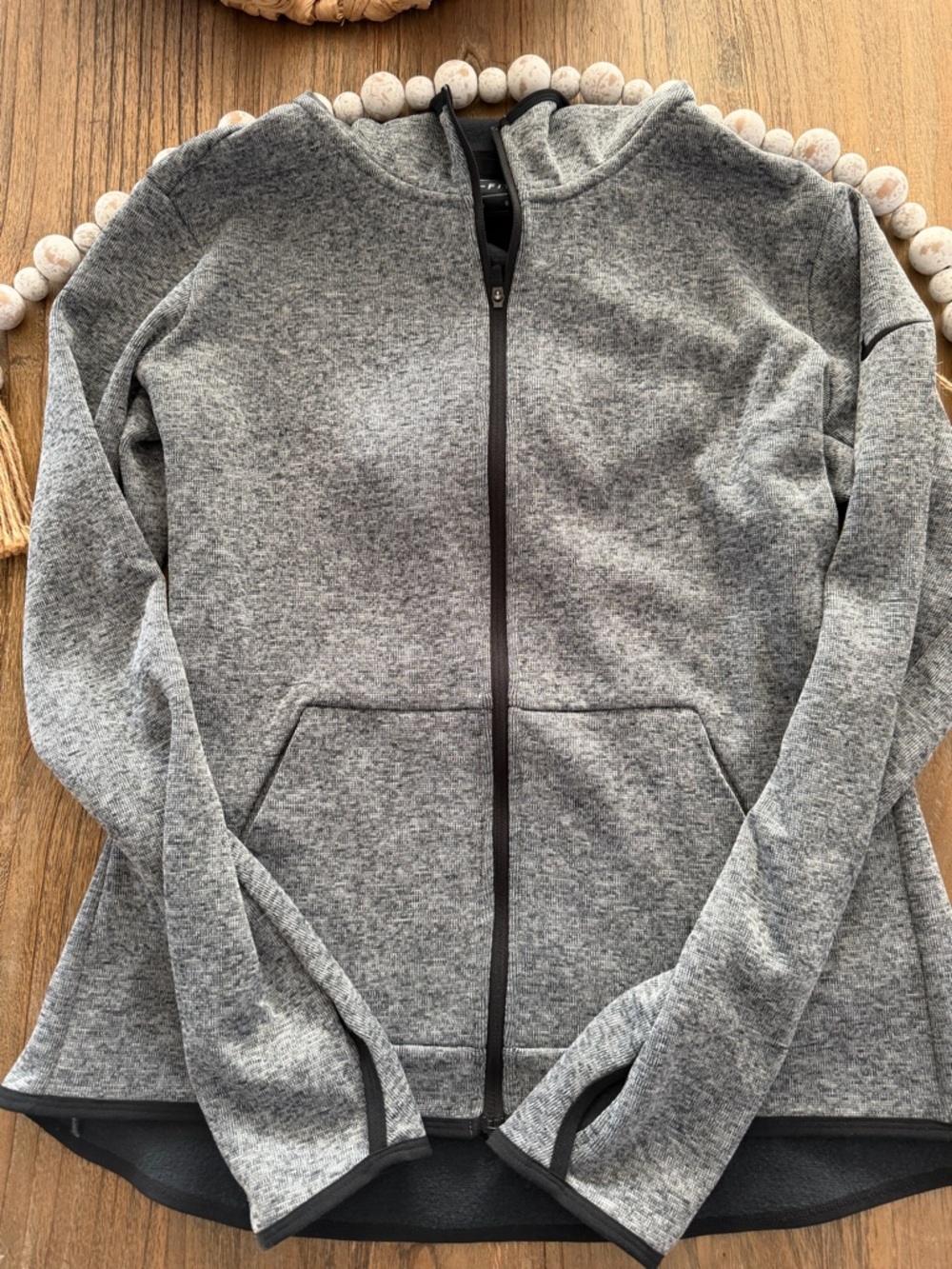 Nike Heather Gray Full-Zip Hooded Utility Jacket, Size L